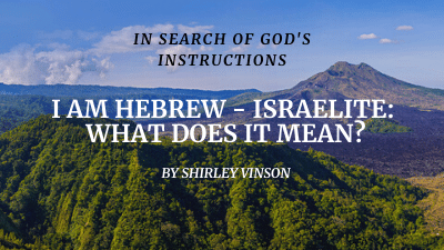 Hebrew Israelite: Covenant with GOD